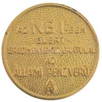 1972. "NB I-BEN ELÉRT EREDMÉNYÉHEZ GRATULÁL AZ ÁLLAMI PÉNZVERŐ" aranyozott sportérem, zomá...