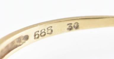 14k Arany (Au) gyűrű, jelzett pár 1,1 g