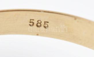 14k Arany (Au) gyűrű, jelzett 1,6 g, m: 65