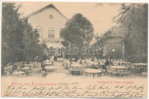 1899 (Vorläufer) Nagyszeben, Hermannstadt, Sibiu; Caffee & Conditorei Berthold Frentz, Erlenpark / Cukrászda és kávéház / confectionery and cafe (EK)