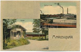 1910 Marosújvár, Uioara, Ocna Mures; uszoda, szóda gyár. Grünn Géza kiadása / swimming pool, soda factory (EB)