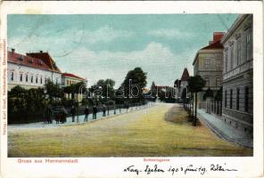 1903 Nagyszeben, Hermannstadt, Sibiu; Schewisgasse / utca. Karl Graef kiadása / street (EK)