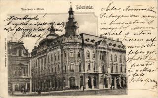 1903 Kolozsvár, Cluj; New York szálloda, Csiky Mihály üzlete. Kováts P. fiai kiadása / hotel, shop