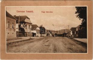 1916 Teke, Tekendorf, Teaca; Nagy Idai-utca. Fogyasztási szövetkezet kiadása / street view + M. kir. 77. honvéd gyalogdandár parancsnokság (EK)