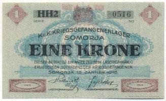 Somorja / hadifogolytábor 1916. január 15. 1K két nagybetűs és egy szám sorozat és arab sorszámmal T...