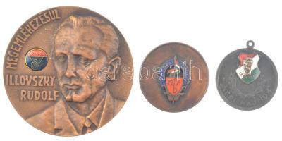 1946-1977. 3 darab zománcozott és műgyantás bronz és fém sport emlékérem és díjérem, egyik füllel (35-75mm) T:1-,2 patina