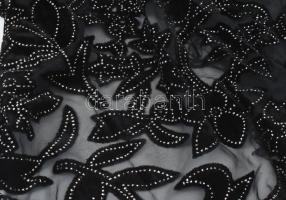 Stóla gyöngy hímzéssel, bársony betéttel, 55×140 cm