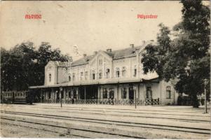 1918 Alvinc, Vintu de Jos; Pályaudvar, vasútállomás, vonat / Bahnhof / railway station, train (b)