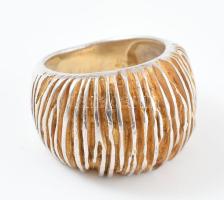 Ezüst (Ag) bordázott design gyűrű. Jelzett, 15,8 g, m: 59-60