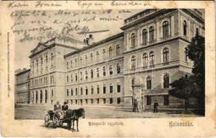 1904 Kolozsvár, Cluj; Központi egyetem. Schuster Emil kiadása / university (tűnyomok / pin marks)