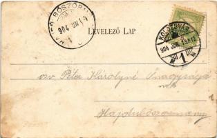 1904 Kolozsvár, Cluj; Központi egyetem. Schuster Emil kiadása / university (tűnyomok / pin marks)