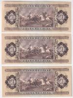 1980. 50Ft (3x) sorszámkövetők "D 148 028880 - D 148 028882" T:I- hullámos papír Adamo F22