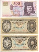 1983. 50Ft (2db) + 2006. 500Ft "A forradalom 50. évfordulója 1956. október 23." T:III