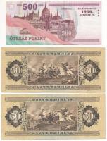 1983. 50Ft (2db) + 2006. 500Ft "A forradalom 50. évfordulója 1956. október 23." T:III