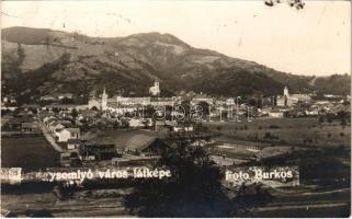 1940 Szilágysomlyó, Simleu Silvaniei; látkép / general view. Foto Burkos photo + &quot;1940 Szilágysomlyó visszatért&quot; So. Stpl. (fl)