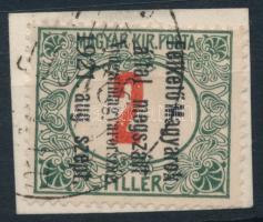 Nyugat-Magyarország I. 1921 Pirosszámú portó 2f próbanyomat kivágáson, 180 fokban elfordított felüln...