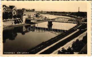 1938 Lugos, Lugoj; látkép, híd / general view, bridge. Arta photo (EK)