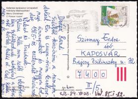 1984 Káldi János (1922-1991) író, költő saját kézzel írt képeslapja Szirmay Endre (1920 - 2013) költő, irodalomtörténész és műfordító részére.