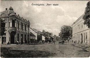 1917 Érmihályfalva, Valea lui Mihai; Fő tér, Grosz Hermann üzlete / main square, shop