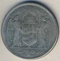 1930. 5P Ag "Horthy jobbra" T:3