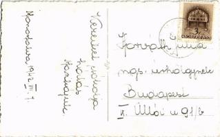 1942 Monorfalva, Mindendorf, Monor; utca, román templom / street, Romanian church. photo