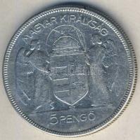 1930. 5P Ag "Horthy jobbra" T:3 kis ph.
