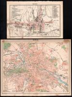 14 db város térkép (Pozsony, Berlin, Velence, Belgrád, Zágráb, Bukarest stb.) a Pallas Nagy Lexikoná...