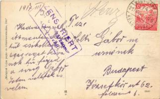 1917 Dés, Dej; M. kir. honvéd laktanya. Medgyesi Lajos kiadása / k.u.k. military barracks + "NA...