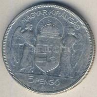 1930. 5P Ag "Horthy jobbra" T:3 kis ph.
