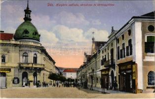 1917 Dés, Dej; Városháza, megyeháza, Hungária szálló, Jagamas János üzlete / county and town halls, hotel, shops