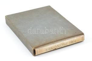 1964 Krkonose, fotóalbum, 17 db képpel, hátuljában ajándékozási sorokkal, 12,5×18 cm