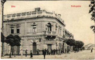 1908 Dés, Dej; Voith palota, Frank J. Mózes és Ifj. Pruner Sándor üzlete / palace, shops