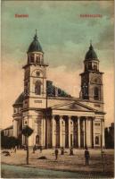 1908 Szatmárnémeti, Szatmár, Satu Mare; Székesegyház, piac / cathedral, market (EK)