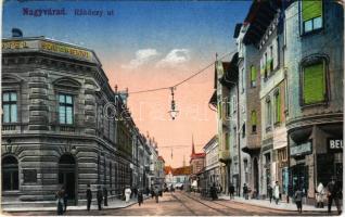 1916 Nagyvárad, Oradea; Rákóczi út, Széchenyi szálloda, üzletek, belvárosi áruház / street view, hotel, shops (EK)