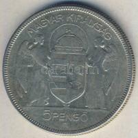 1930. 5P Ag "Horthy jobbra" T:3 ph.