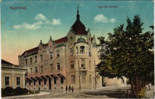 1916 Nagyvárad, Oradea; Ügyvédi kamara. Vasúti levelezőlapárusítás 29. 1915. / Bar association (vágott / cut)