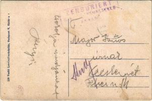 1918 Brassó, Kronstadt, Brasov; Rezső park, szökőkút. Vasúti levelezőlapárusítás 219. / park, founta...