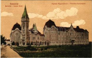 Temesvár, Timisoara; Belváros, Piarista főgimnázium. Galambos kiadása / Innere Stadt, Piaristen-Gymnasium / grammar school