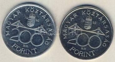 1992. 200Ft Ag "MNB" (2x) T:2