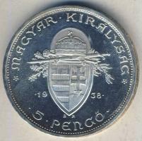 1938. 5P Ag "Szt. István" T:2 ph.