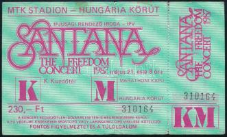 1987 Santana, The Freedom Concert, MTK Stadion, koncert belépőjegy