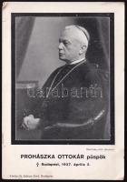 cca 1927 Prohászka Ottokár püspök emléklap, Strelisky-fiók felvétele, kiadja ifj. Kellner Ernő, 15x10,5 cm
