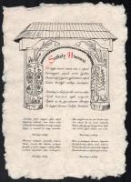 Székely Himnusz + Árpád imája a honfoglaláskor, merített papíron, 2 db, 30x21 cm