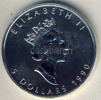 Kanada 1990. 5$ Ag 1oz. "Juhar levél" T:PL