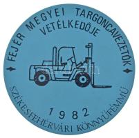 1982. Fejér Megyei Targoncavezetők Vetélkedője - Székesfehérvári Könnyűfémmű egyoldalas festett alumínium sport emlékérem (80mm) T:1-
