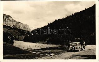 1942 Gyilkos-tó, Ghilcos, Lacul Rosu; Gyilkos-tó, út, automobil / lake, road with automobile (EK)