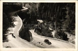 Gyilkos-tó, Ghilcos, Lacul Rosu; Gyilkostó környéke, út, automobil / lake, road with automobile (EK)