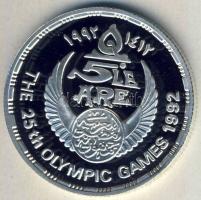 Egyiptom 1992. 5Ł Ag "Olimpia-kézilabda" T:PP Csak 25.000db!