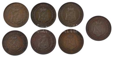 Bulgária 1912. 2s bronz (7x) T:1-,2  Bulgaria 1912. 2 Stotinki bronz (7x) C:AU,XF  Krause KM#23.2