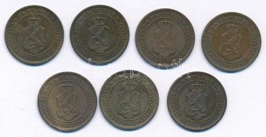 Bulgária 1912. 2s bronz (7x) T:1-,2 
Bulgaria 1912. 2 Stotinki bronz (7x) C:AU,XF 
Krause KM#23.2